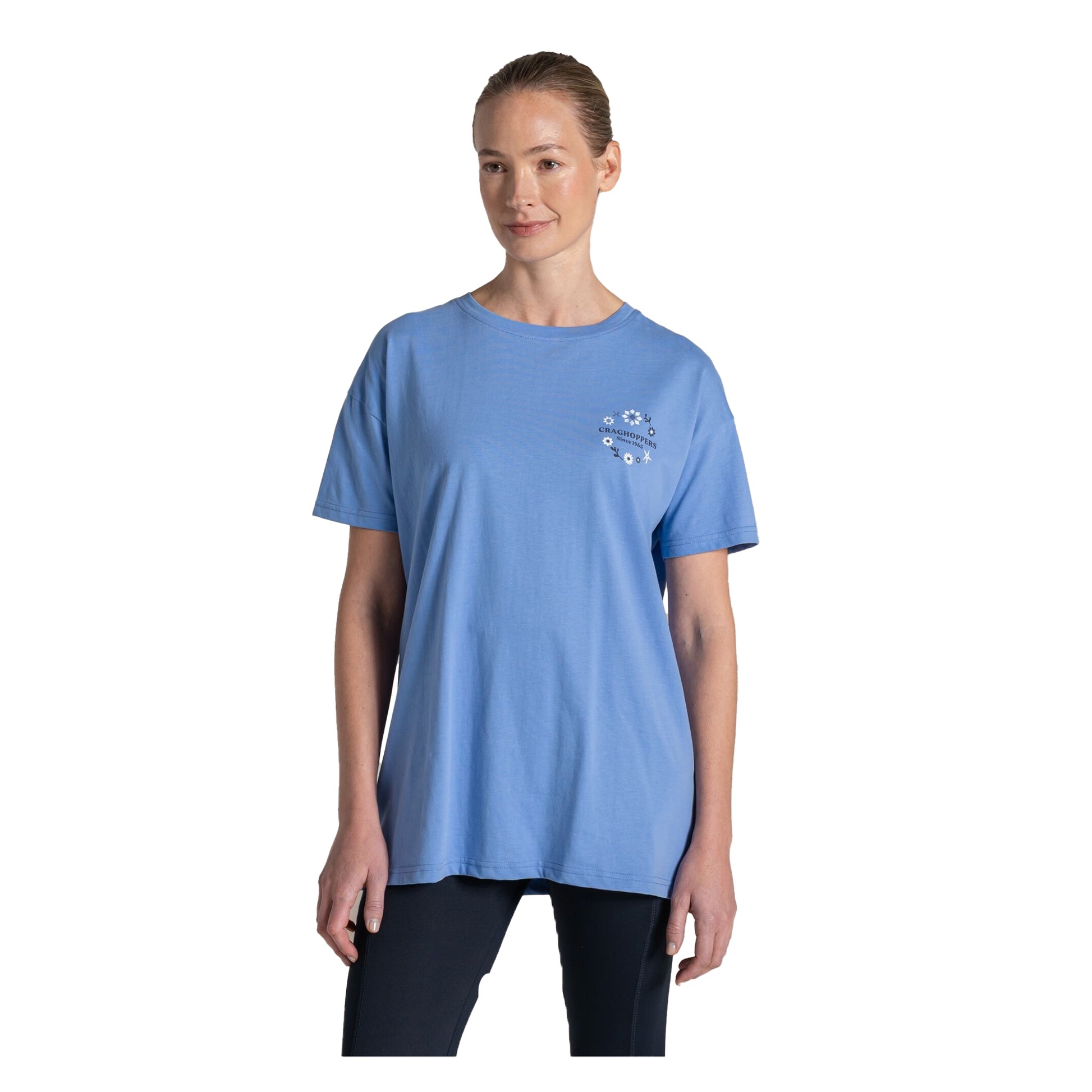 Vinca Blue - Lifestyle - Craghoppers Womens-Ladies Yago Sea Floral Back Print Short-Sleeved T-Shirt