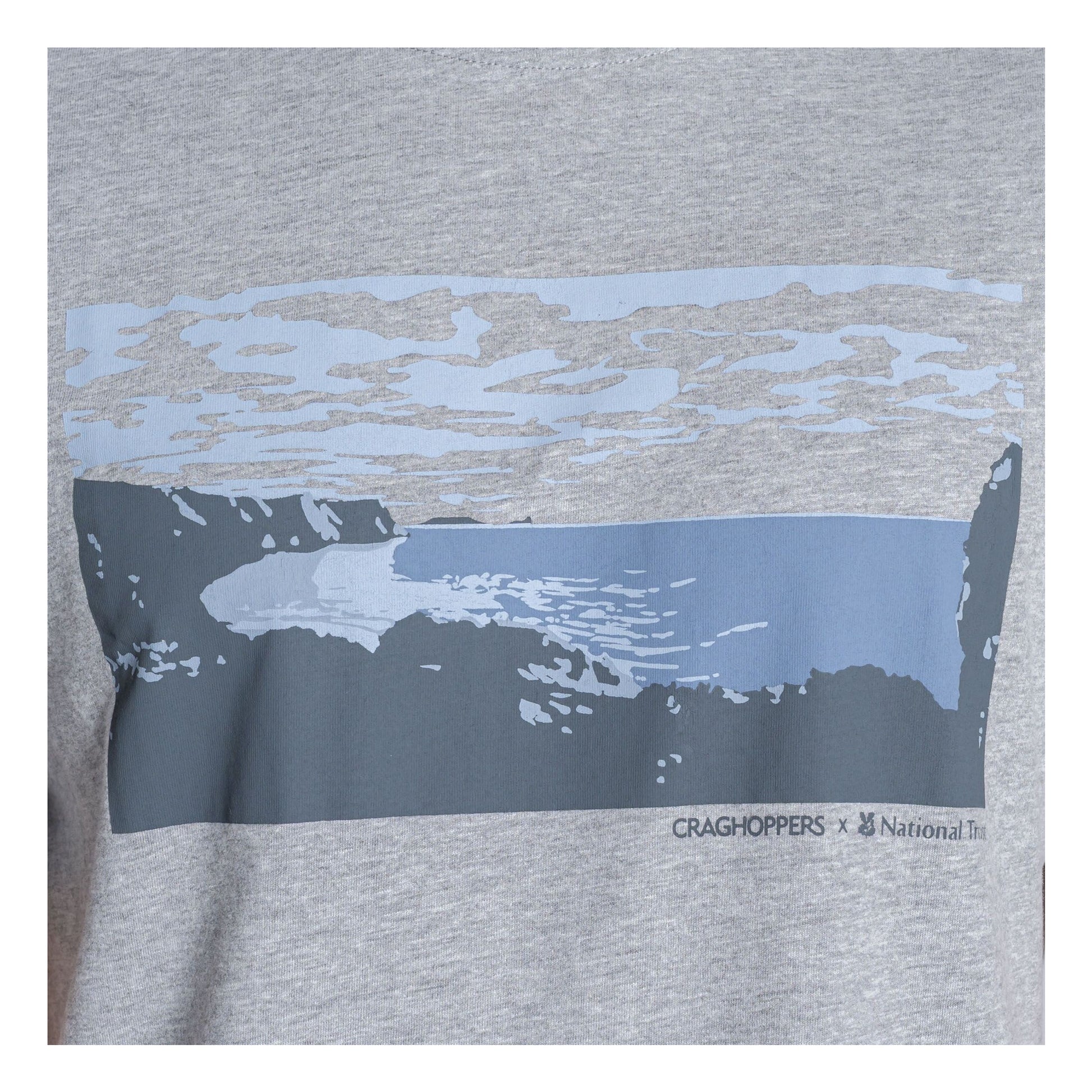 Grey Marl - Side - Craghoppers Mens National Trust Sabden Marl T-Shirt