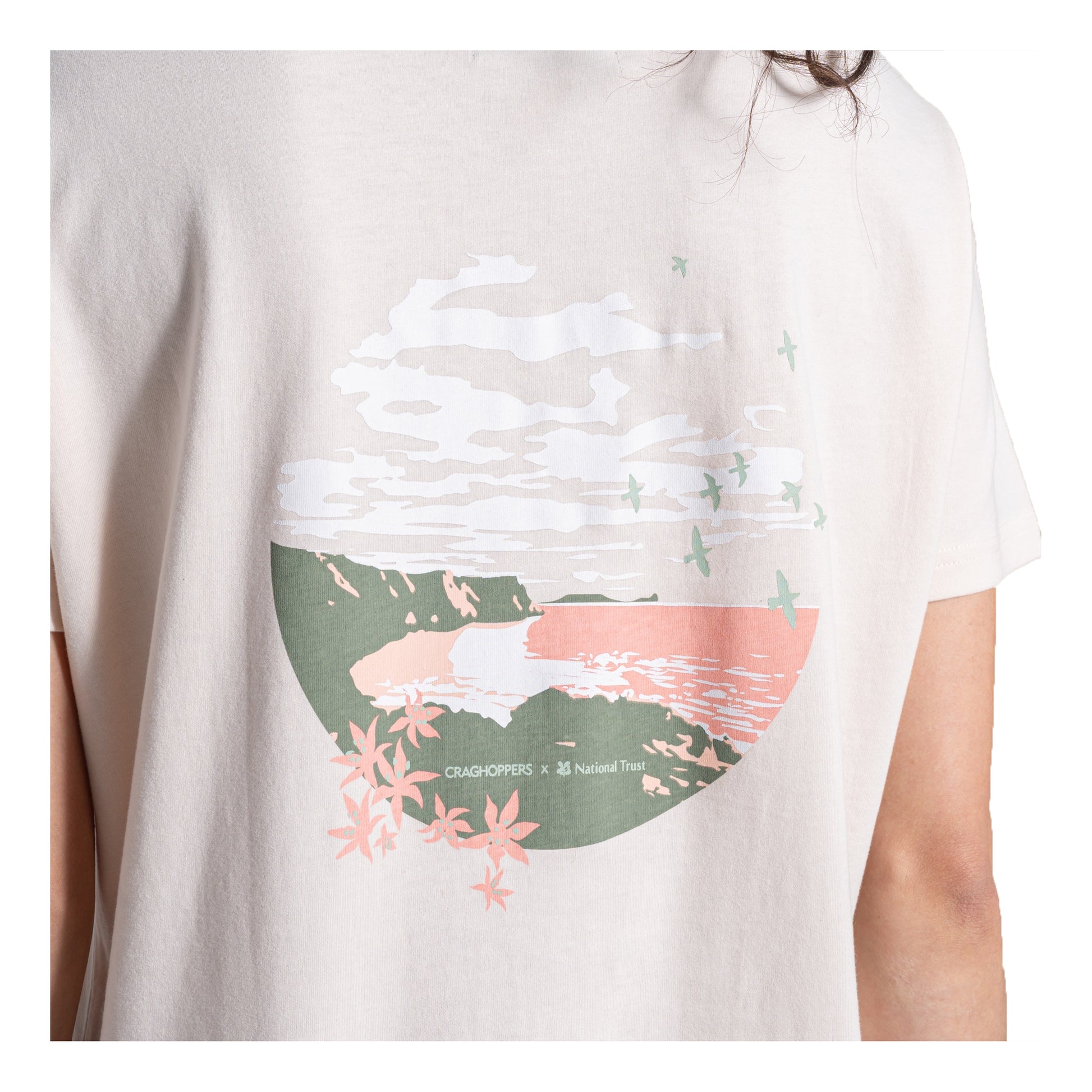 Sugared Almond - Side - Craghoppers Womens-Ladies Bistort National Trust T-Shirt