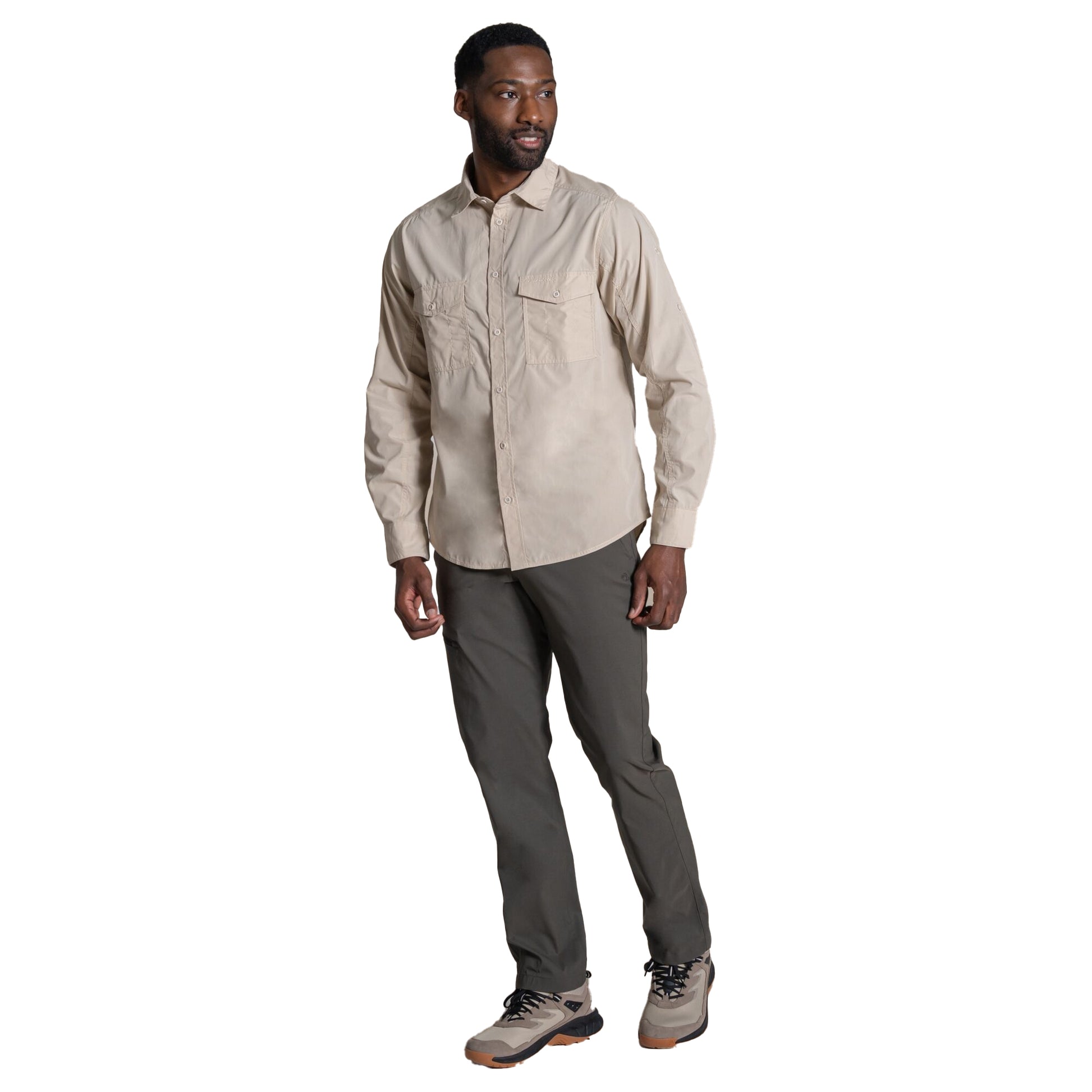 Oatmeal - Pack Shot - Craghoppers Mens Kiwi II Long-Sleeved Shirt