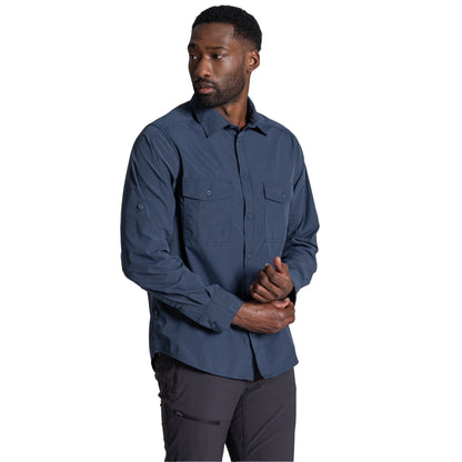 Ombre Blue - Side - Craghoppers Mens Kiwi II Long-Sleeved Shirt