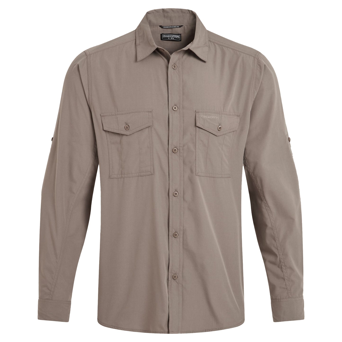 Pebble - Front - Craghoppers Mens Kiwi II Long-Sleeved Shirt
