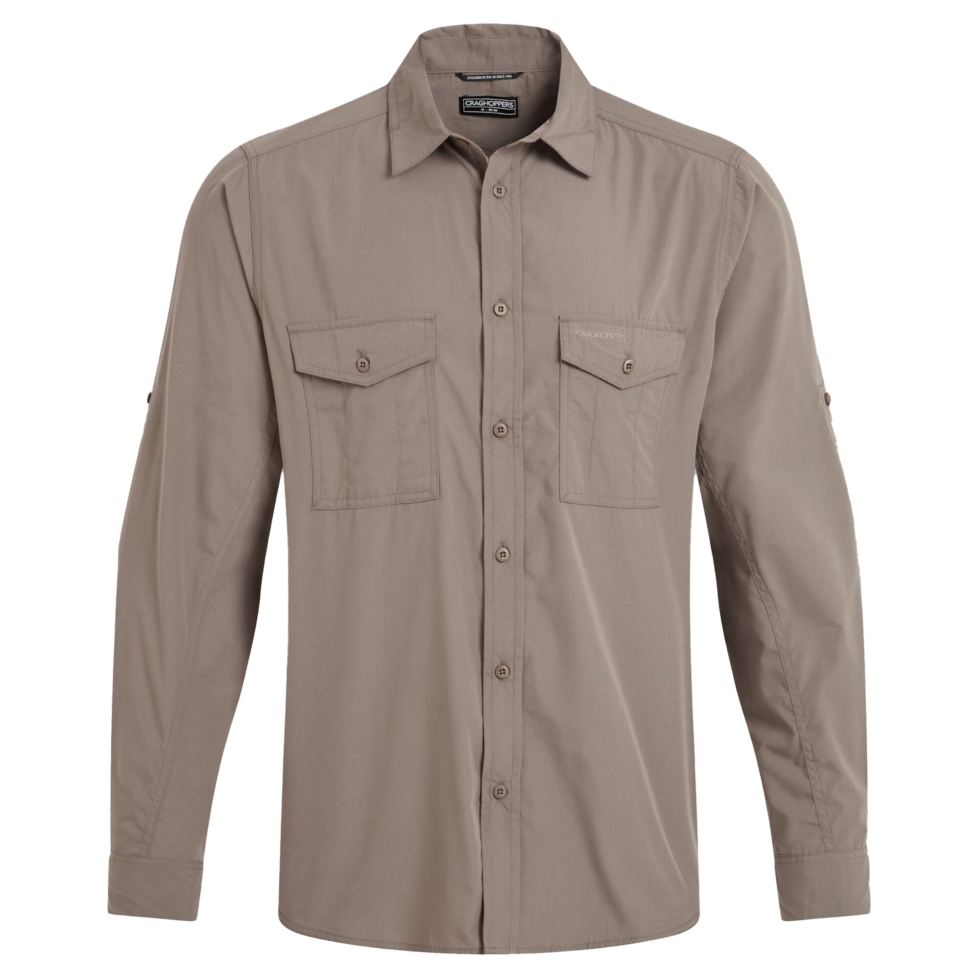 Pebble - Front - Craghoppers Mens Kiwi II Long-Sleeved Shirt
