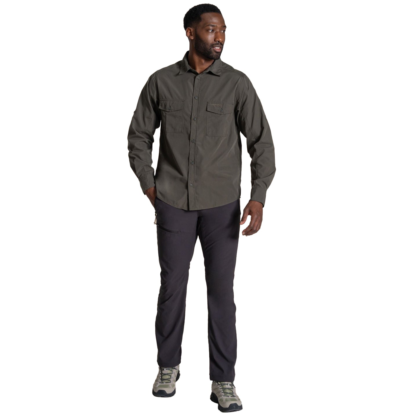 Cedar - Close up - Craghoppers Mens Kiwi II Long-Sleeved Shirt