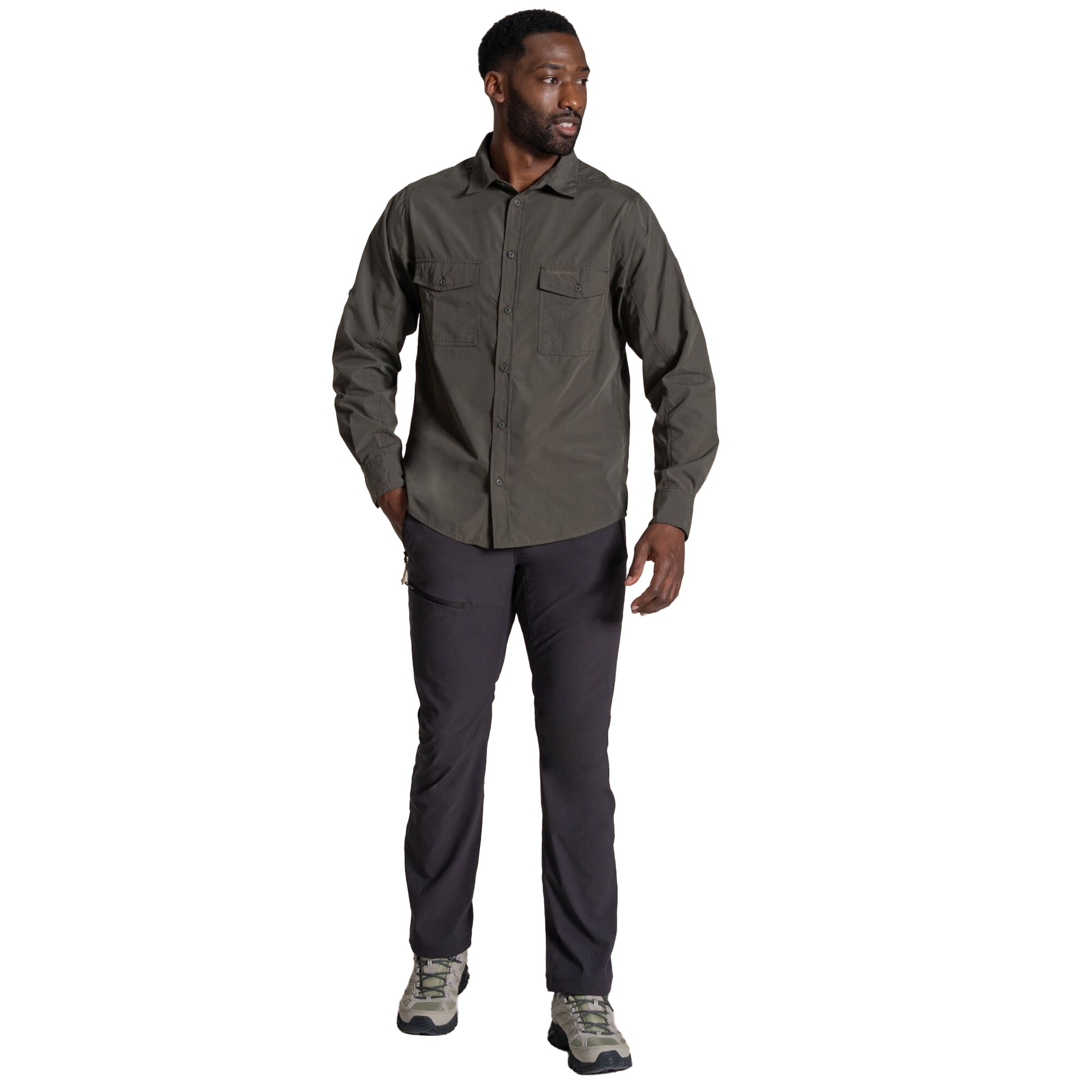 Cedar - Close up - Craghoppers Mens Kiwi II Long-Sleeved Shirt