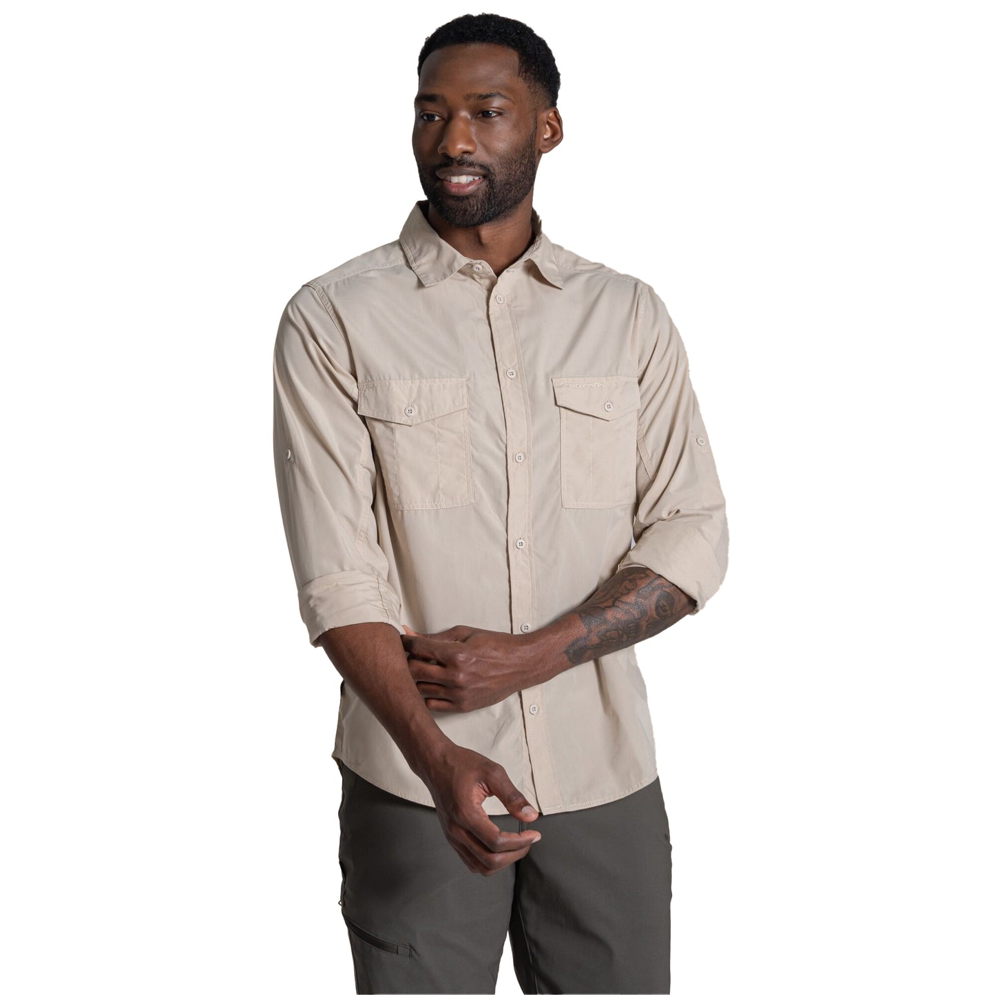 Oatmeal - Side - Craghoppers Mens Kiwi II Long-Sleeved Shirt
