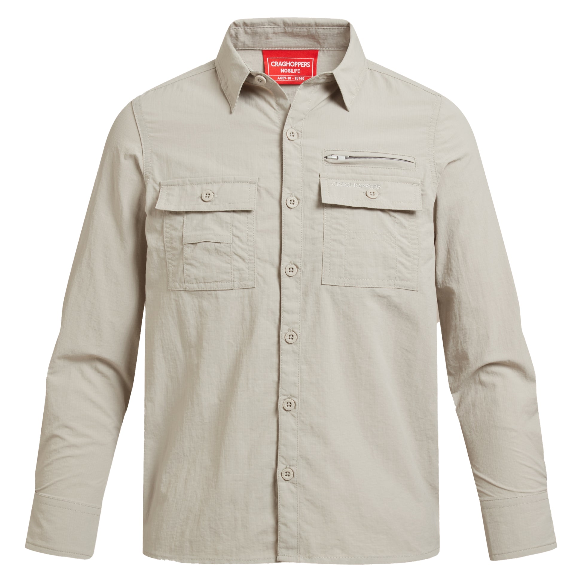 Parchment - Front - Craghoppers Childrens-Kids Adventure Nosilife Long-Sleeved Shirt