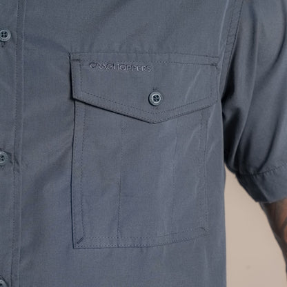 Dark Grey - Pack Shot - Craghoppers Mens Kiwi II Short-Sleeved Shirt