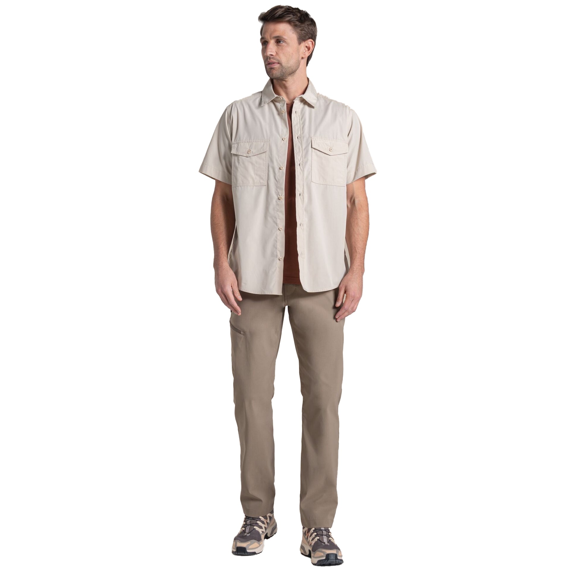 Oatmeal - Lifestyle - Craghoppers Mens Kiwi II Short-Sleeved Shirt