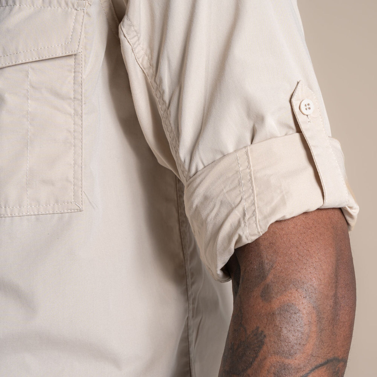 Oatmeal - Pack Shot - Craghoppers Mens Kiwi II Short-Sleeved Shirt