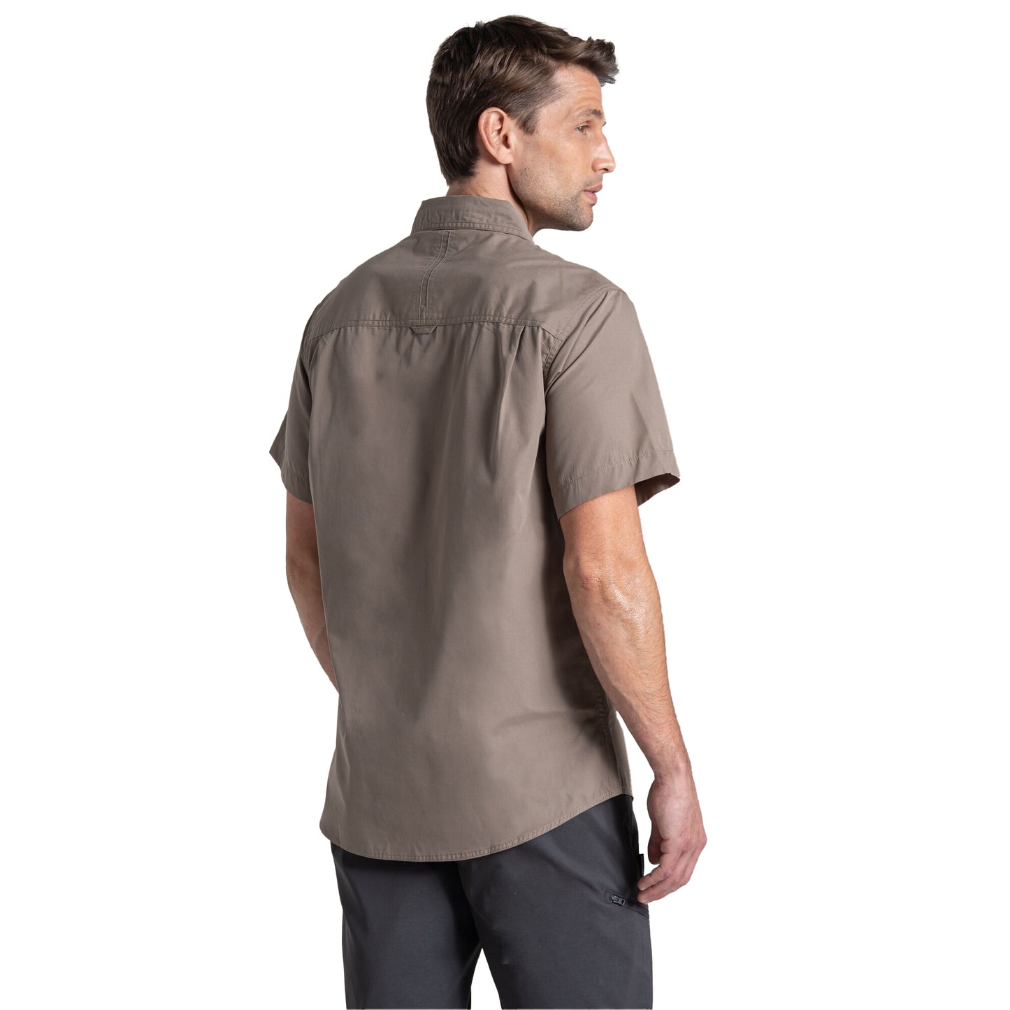 Pebble - Back - Craghoppers Mens Kiwi II Short-Sleeved Shirt