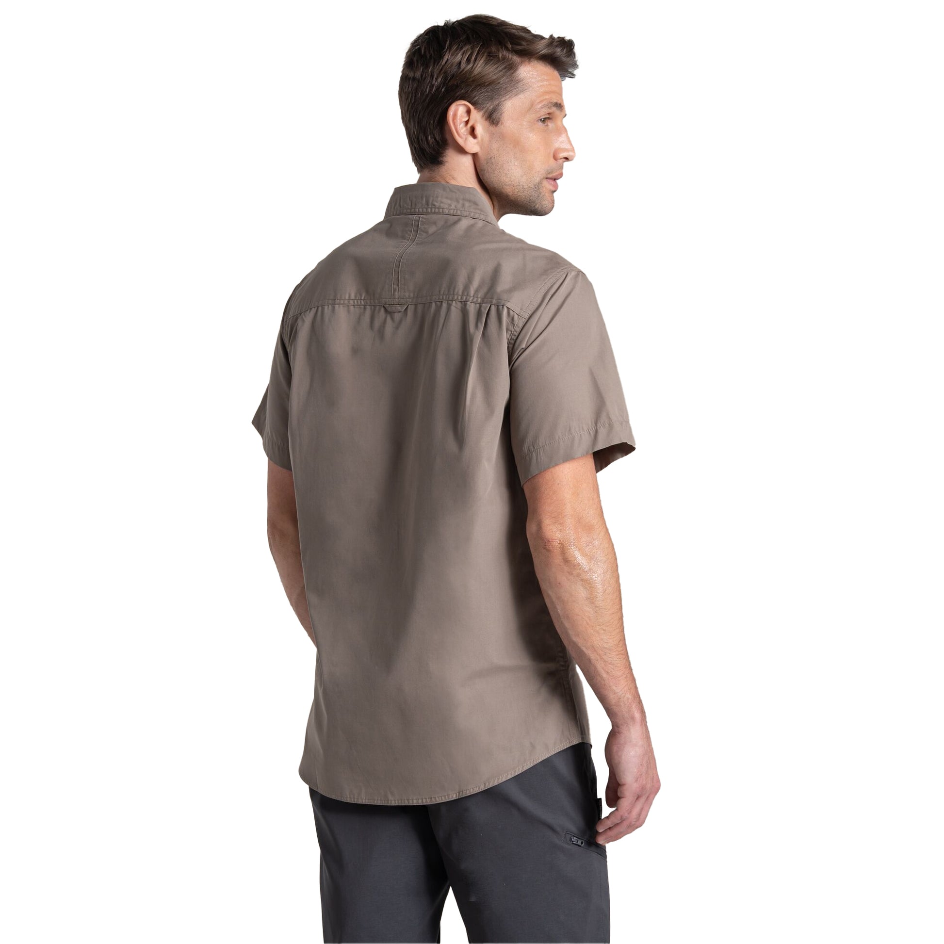 Pebble - Back - Craghoppers Mens Kiwi II Short-Sleeved Shirt
