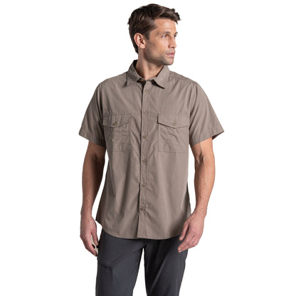 Pebble - Side - Craghoppers Mens Kiwi II Short-Sleeved Shirt