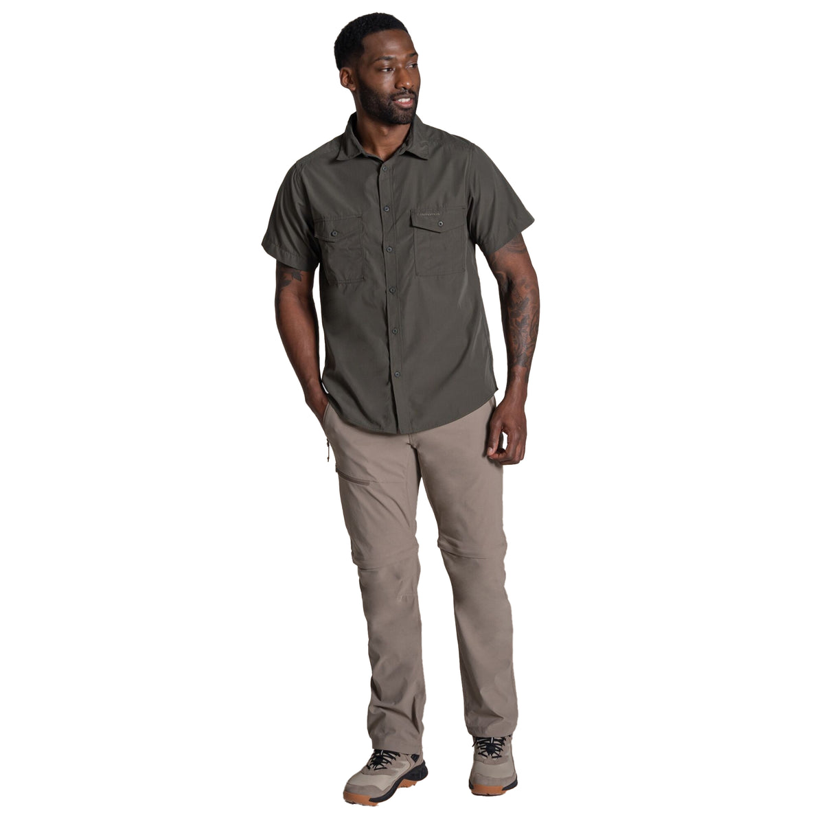 Cedar - Close up - Craghoppers Mens Kiwi II Short-Sleeved Shirt