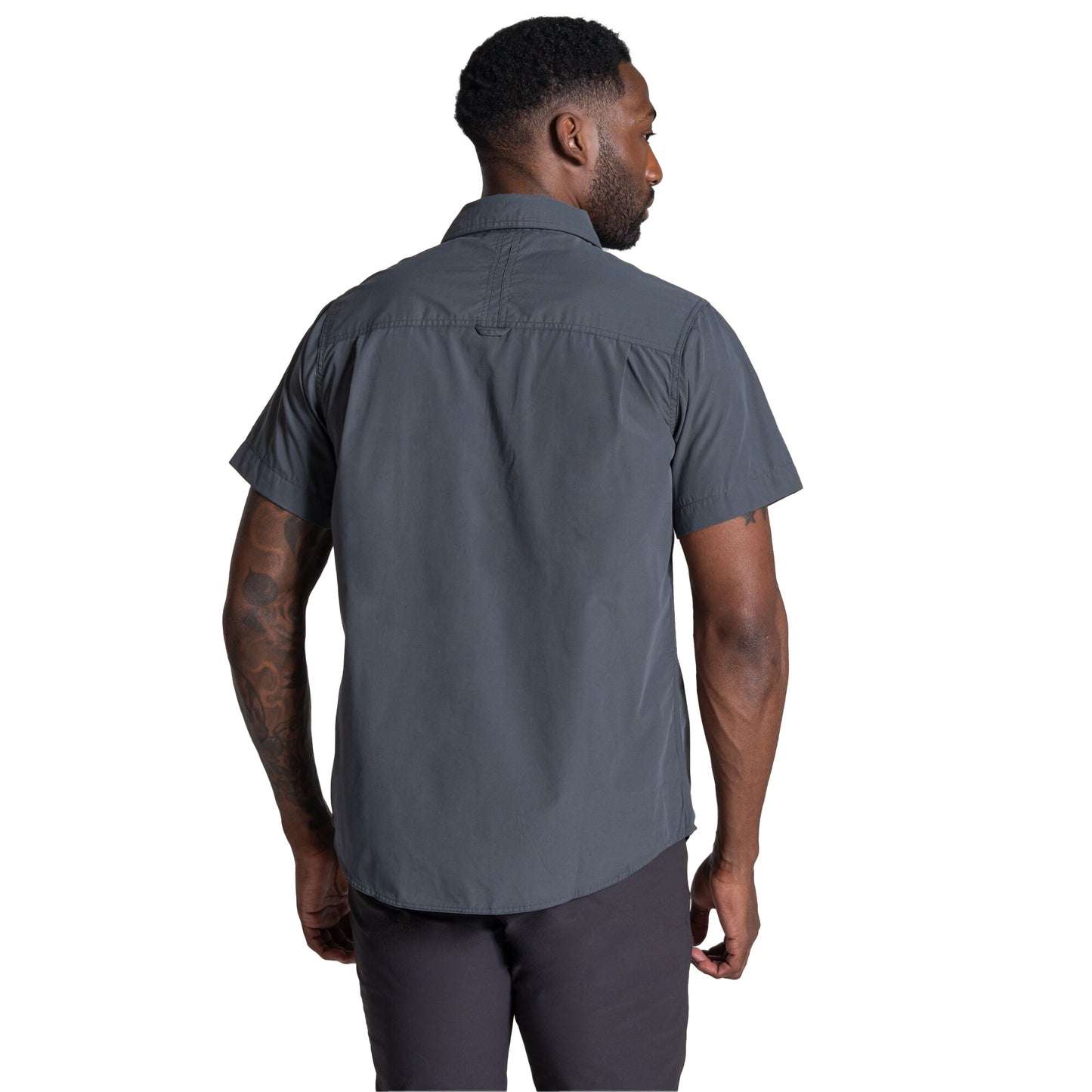 Dark Grey - Back - Craghoppers Mens Kiwi II Short-Sleeved Shirt