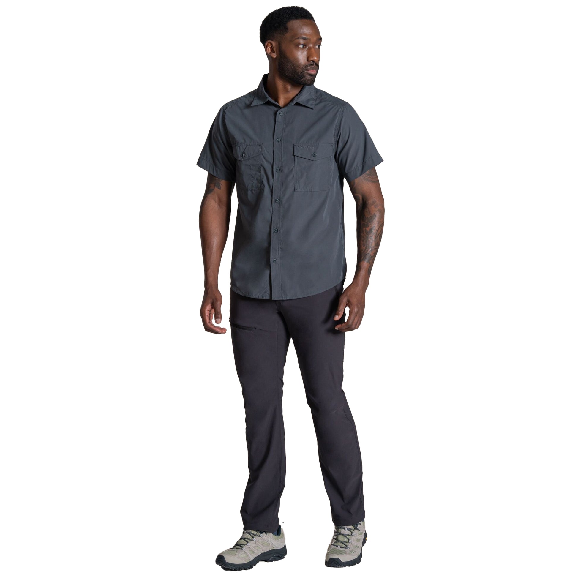 Dark Grey - Lifestyle - Craghoppers Mens Kiwi II Short-Sleeved Shirt