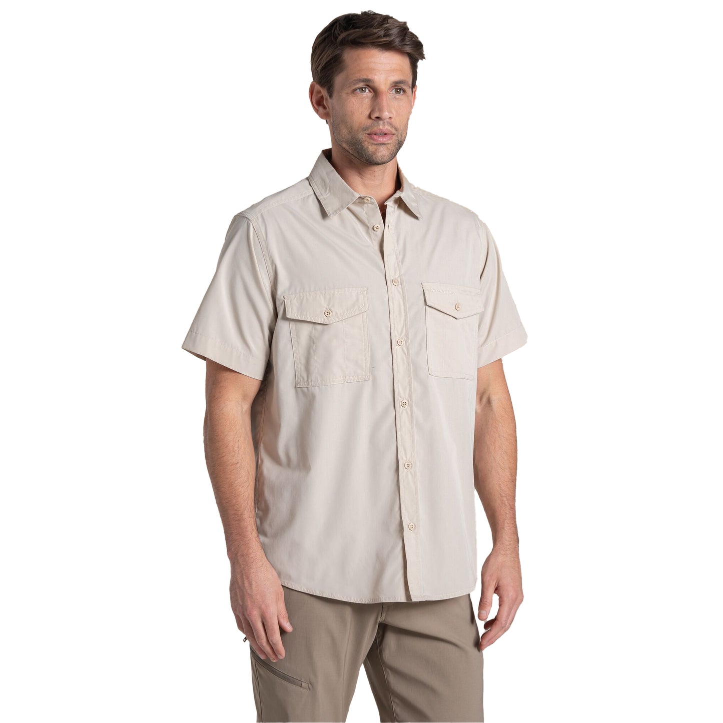 Oatmeal - Front - Craghoppers Mens Kiwi II Short-Sleeved Shirt