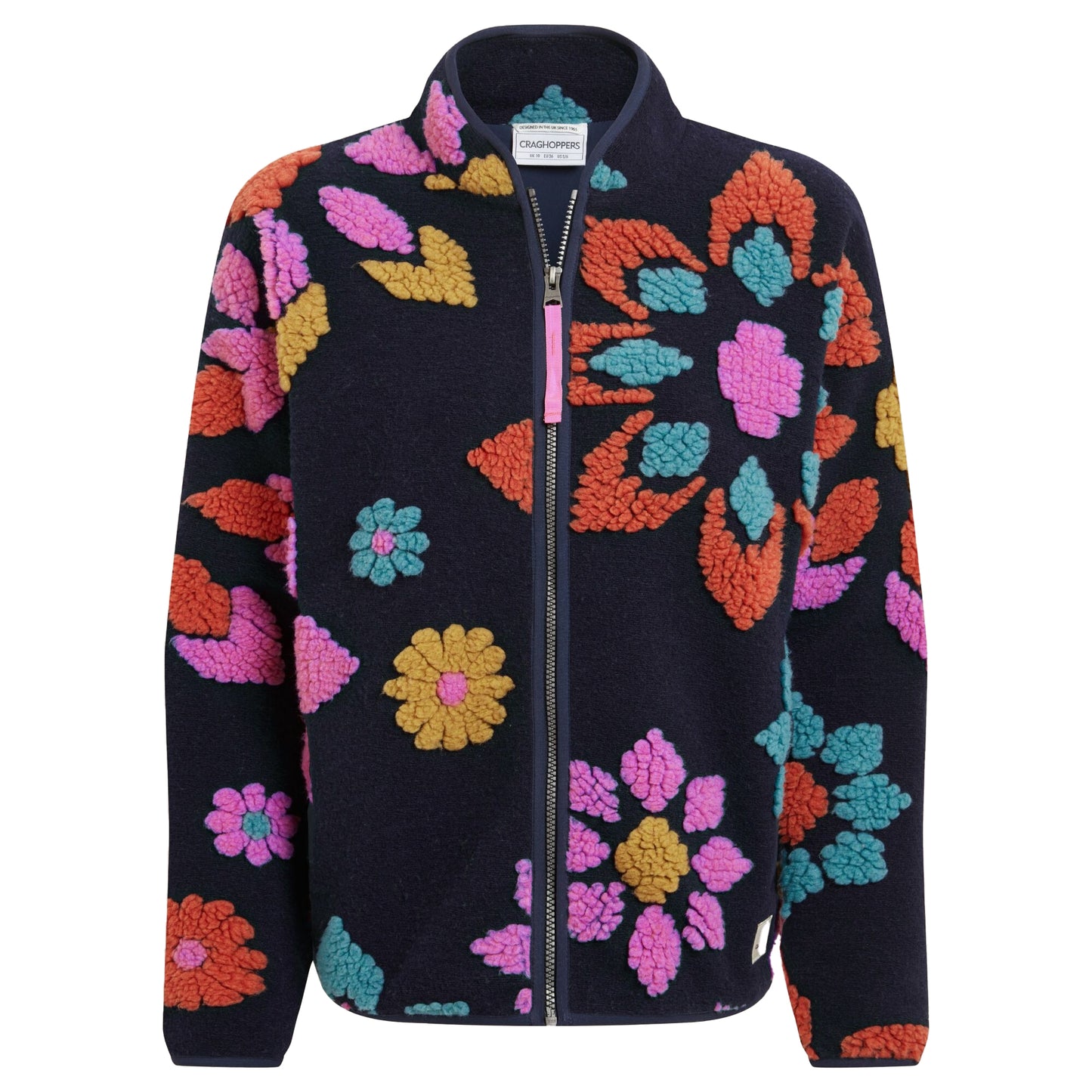 Dark Sapphire - Front - Craghoppers Womens-Ladies Catalina Flowers Full Zip Fleece Jacket