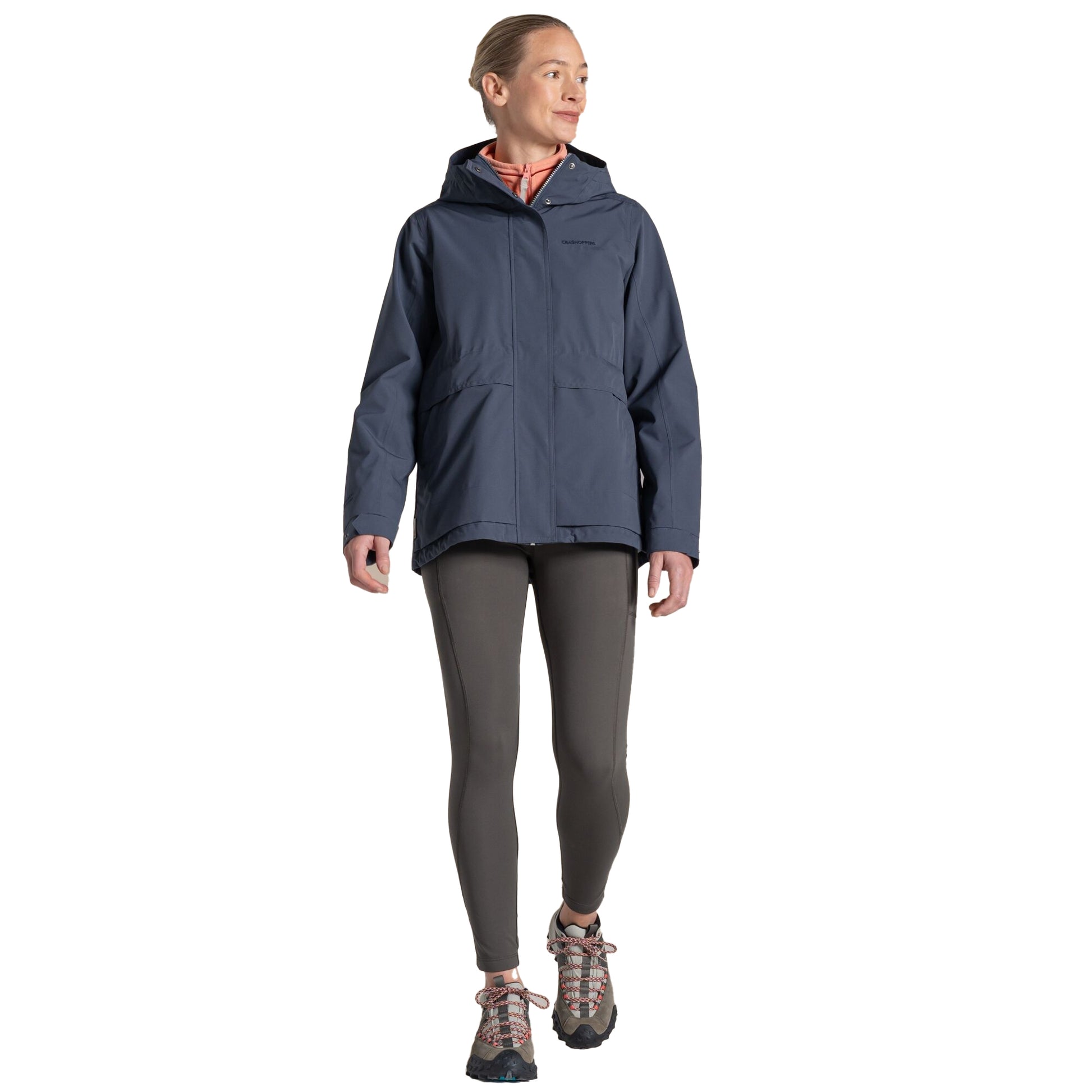 Anthracite - Lifestyle - Craghoppers Womens-Ladies National Trust Cinquefoil Waterproof Jacket