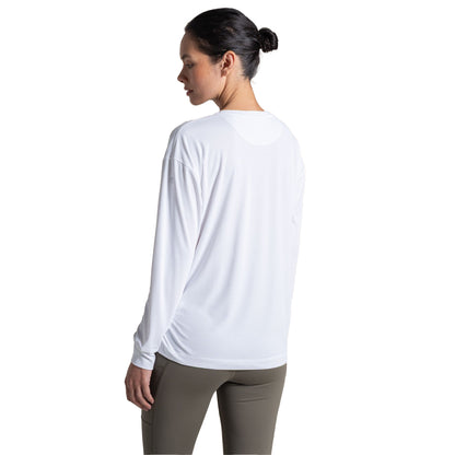 White - Back - Craghoppers Womens-Ladies Nosilife Long-Sleeved T-Shirt