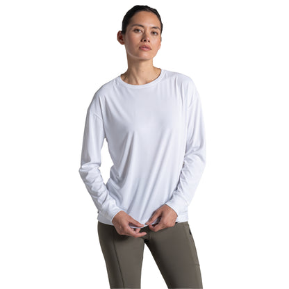 White - Side - Craghoppers Womens-Ladies Nosilife Long-Sleeved T-Shirt