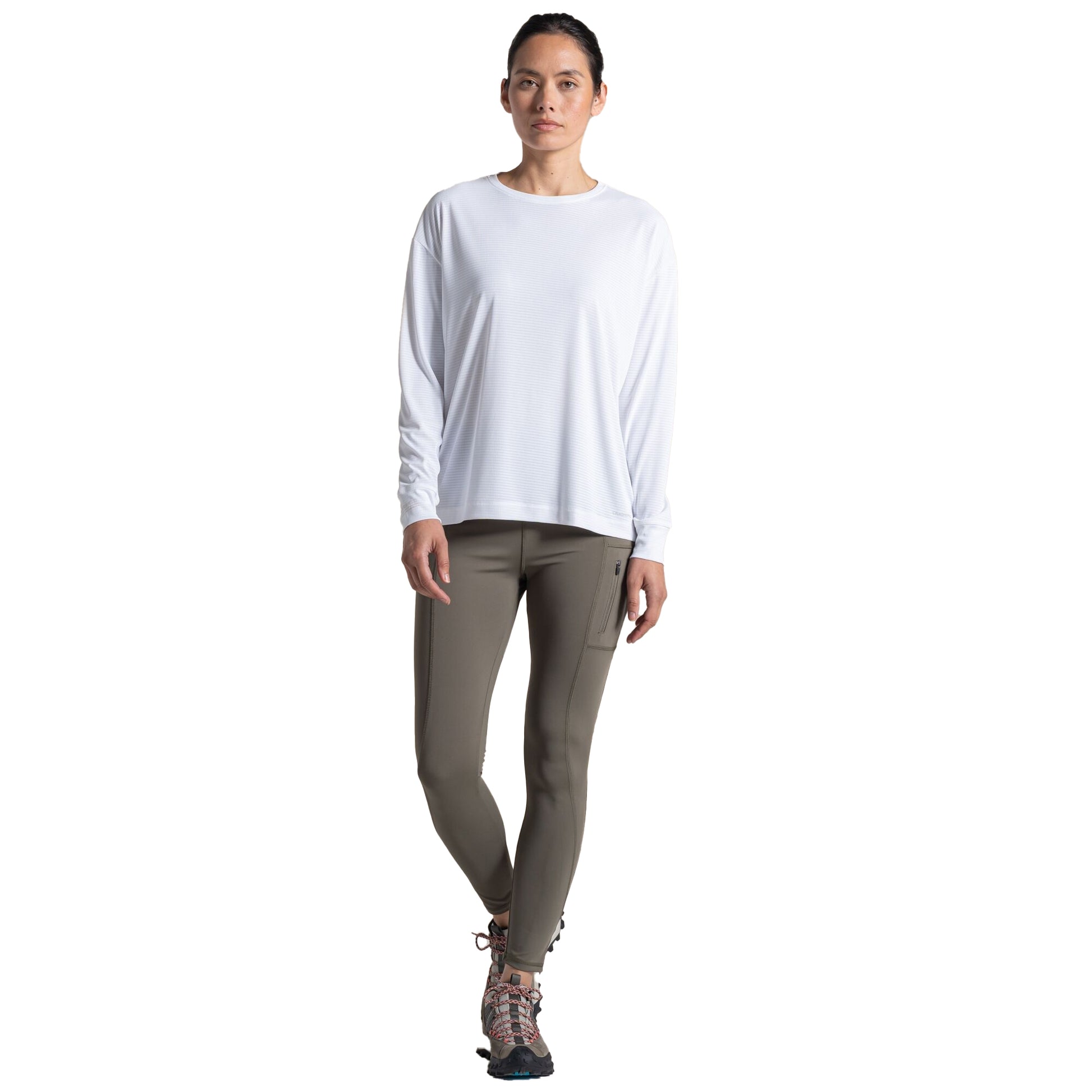 White - Lifestyle - Craghoppers Womens-Ladies Nosilife Long-Sleeved T-Shirt