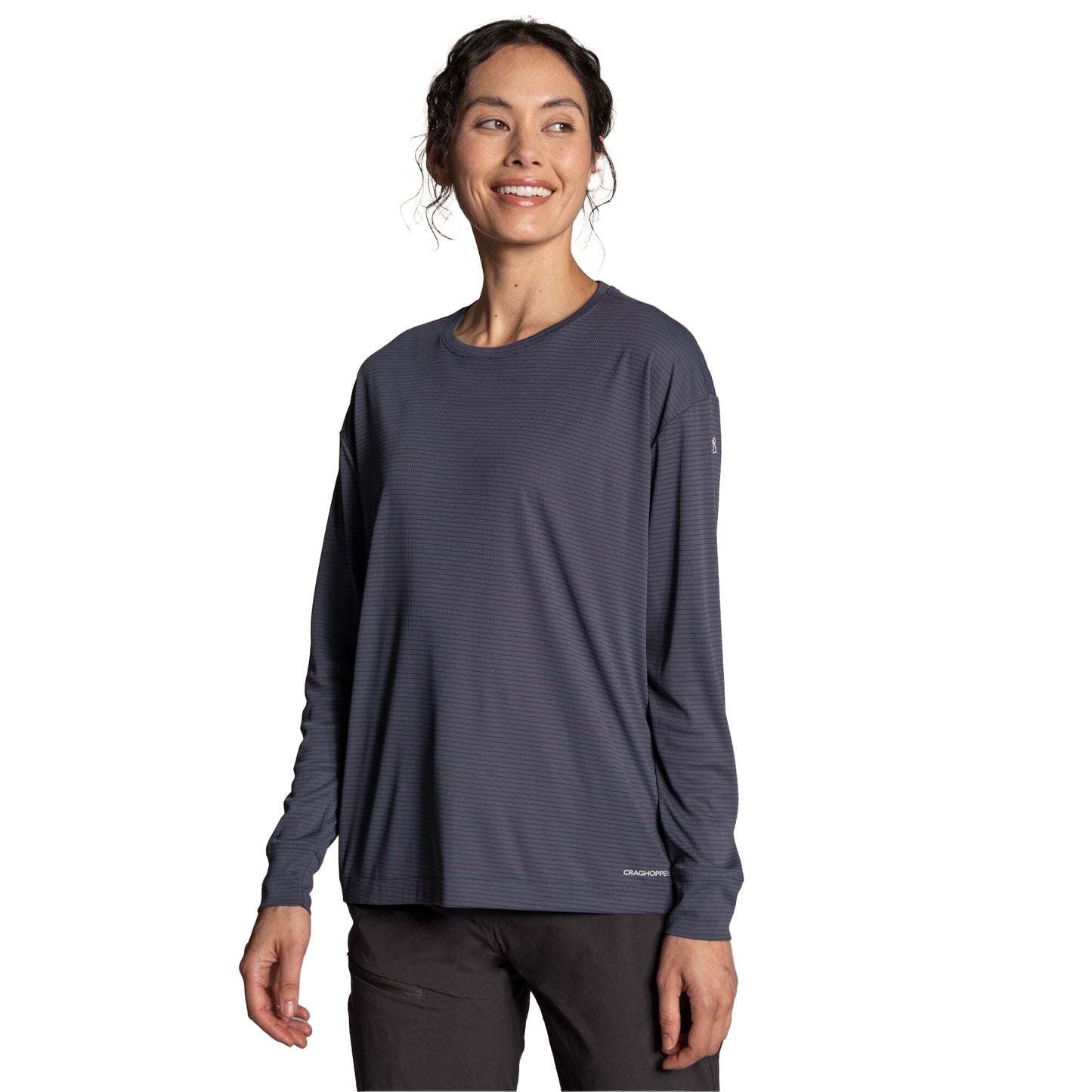 Anthracite - Side - Craghoppers Womens-Ladies Nosilife Long-Sleeved T-Shirt