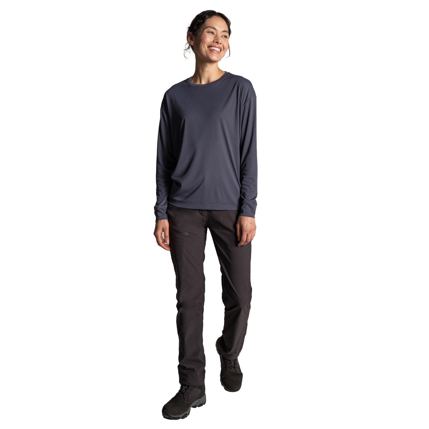 Anthracite - Side - Craghoppers Womens-Ladies Nosilife Long-Sleeved T-Shirt