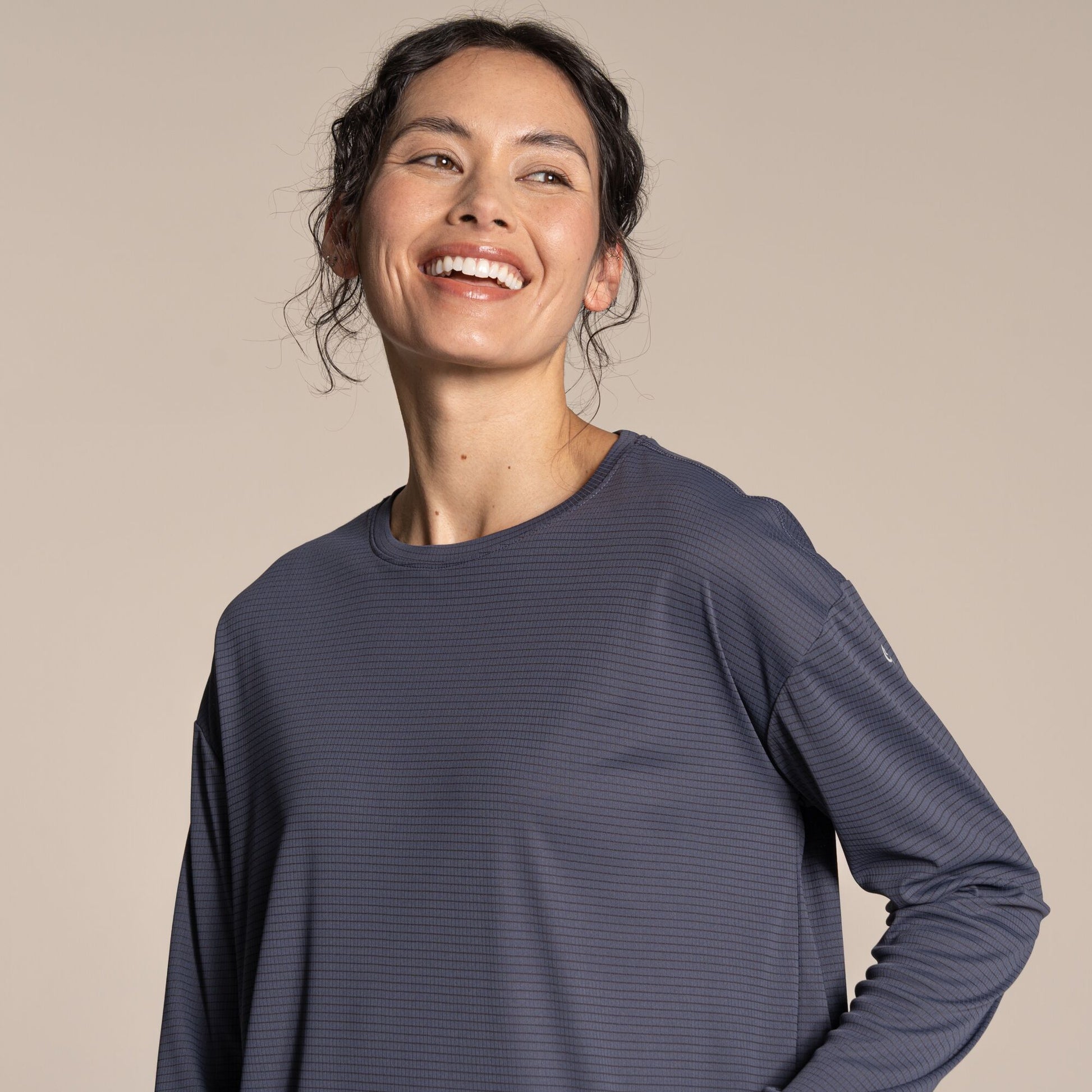 Anthracite - Pack Shot - Craghoppers Womens-Ladies Nosilife Long-Sleeved T-Shirt