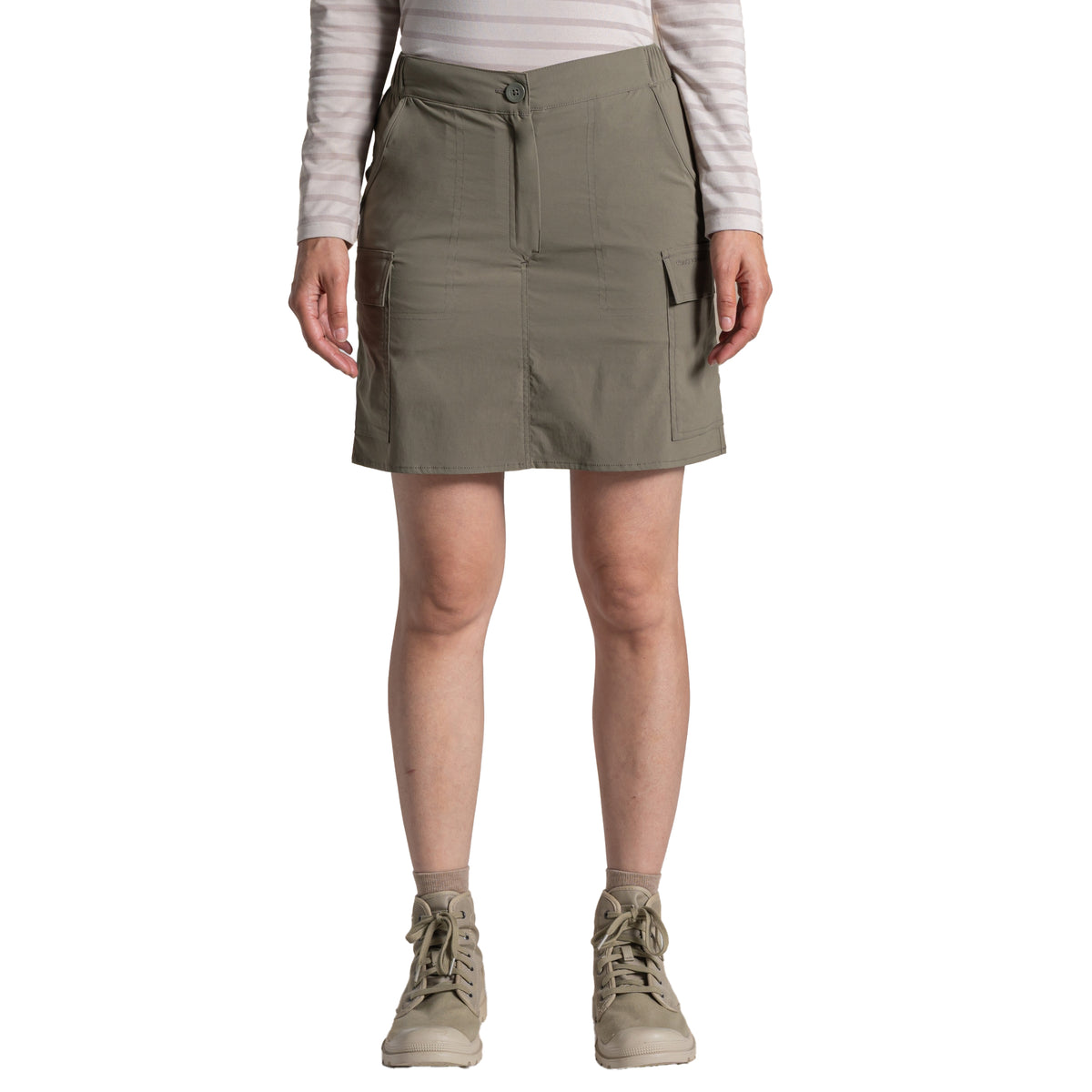 Wild Olive - Side - Craghoppers Womens-Ladies NosiLife Pro Cargo Skirt