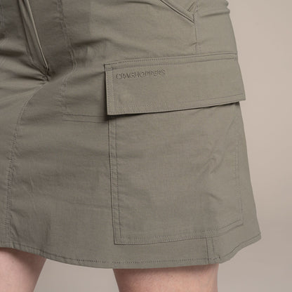 Wild Olive - Close up - Craghoppers Womens-Ladies NosiLife Pro Cargo Skirt