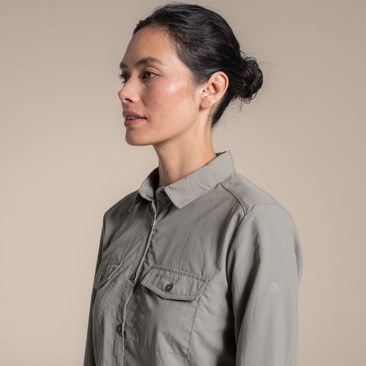 Vert - Pack Shot - Craghoppers Womens-Ladies Loukkos Nosilife Long-Sleeved Shirt