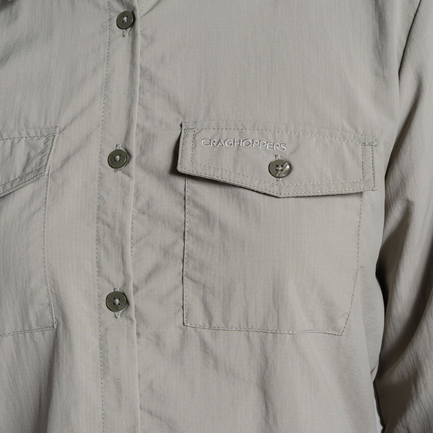 Vert - Close up - Craghoppers Womens-Ladies Loukkos Nosilife Long-Sleeved Shirt