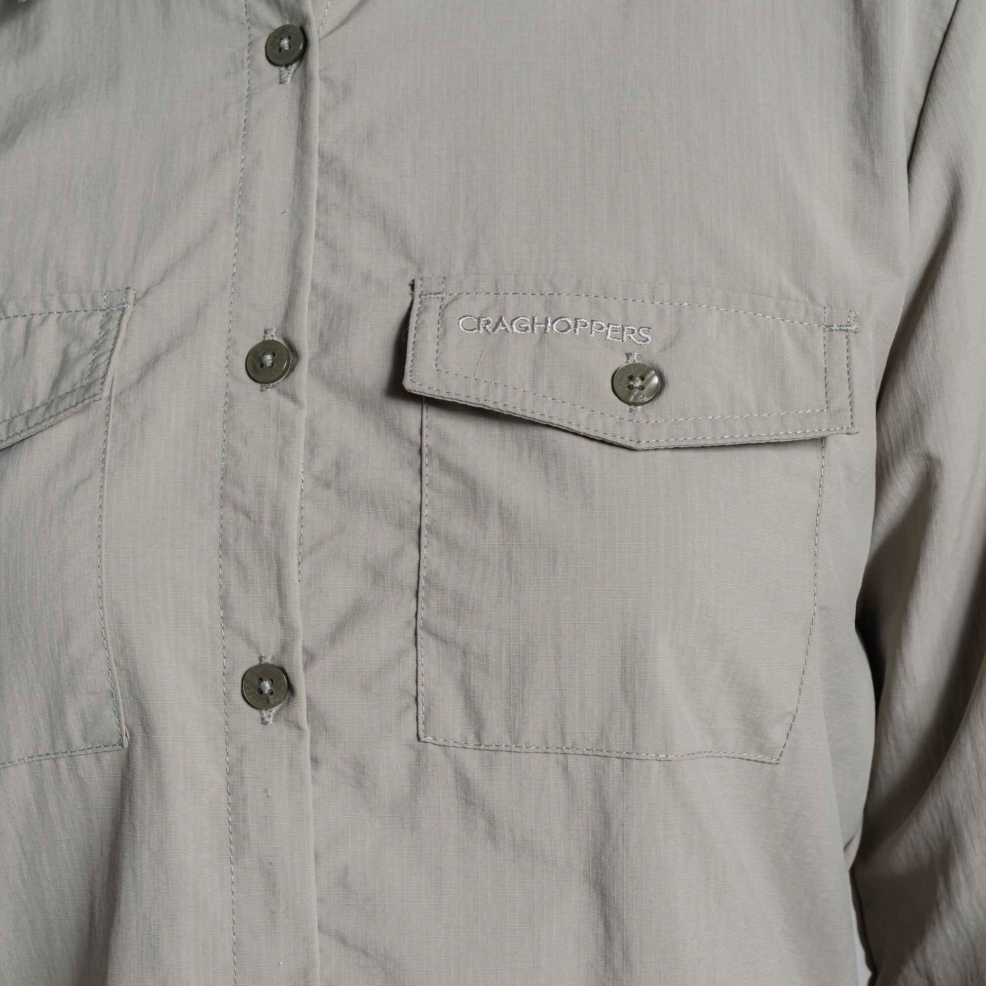 Vert - Close up - Craghoppers Womens-Ladies Loukkos Nosilife Long-Sleeved Shirt