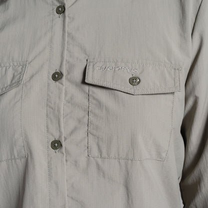 Vert - Close up - Craghoppers Womens-Ladies Loukkos Nosilife Long-Sleeved Shirt