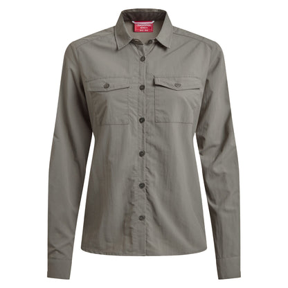 Vert - Front - Craghoppers Womens-Ladies Loukkos Nosilife Long-Sleeved Shirt