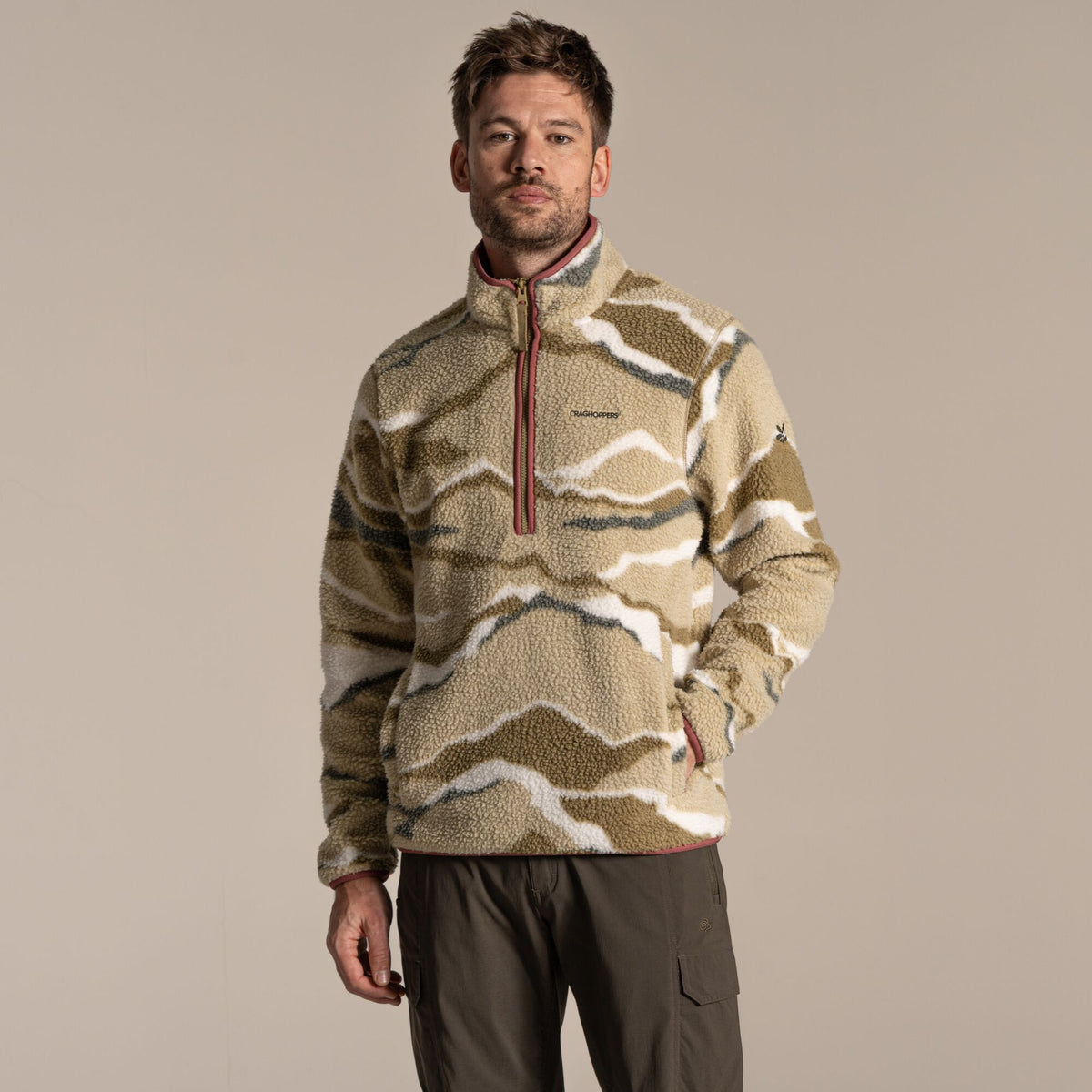 Cardamom - Close up - Craghoppers Mens National Trust Rawthey Fleece Top