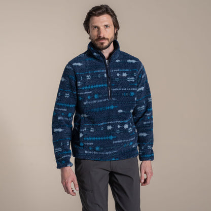 Blue Navy - Close up - Craghoppers Mens National Trust Rawthey Fleece Top