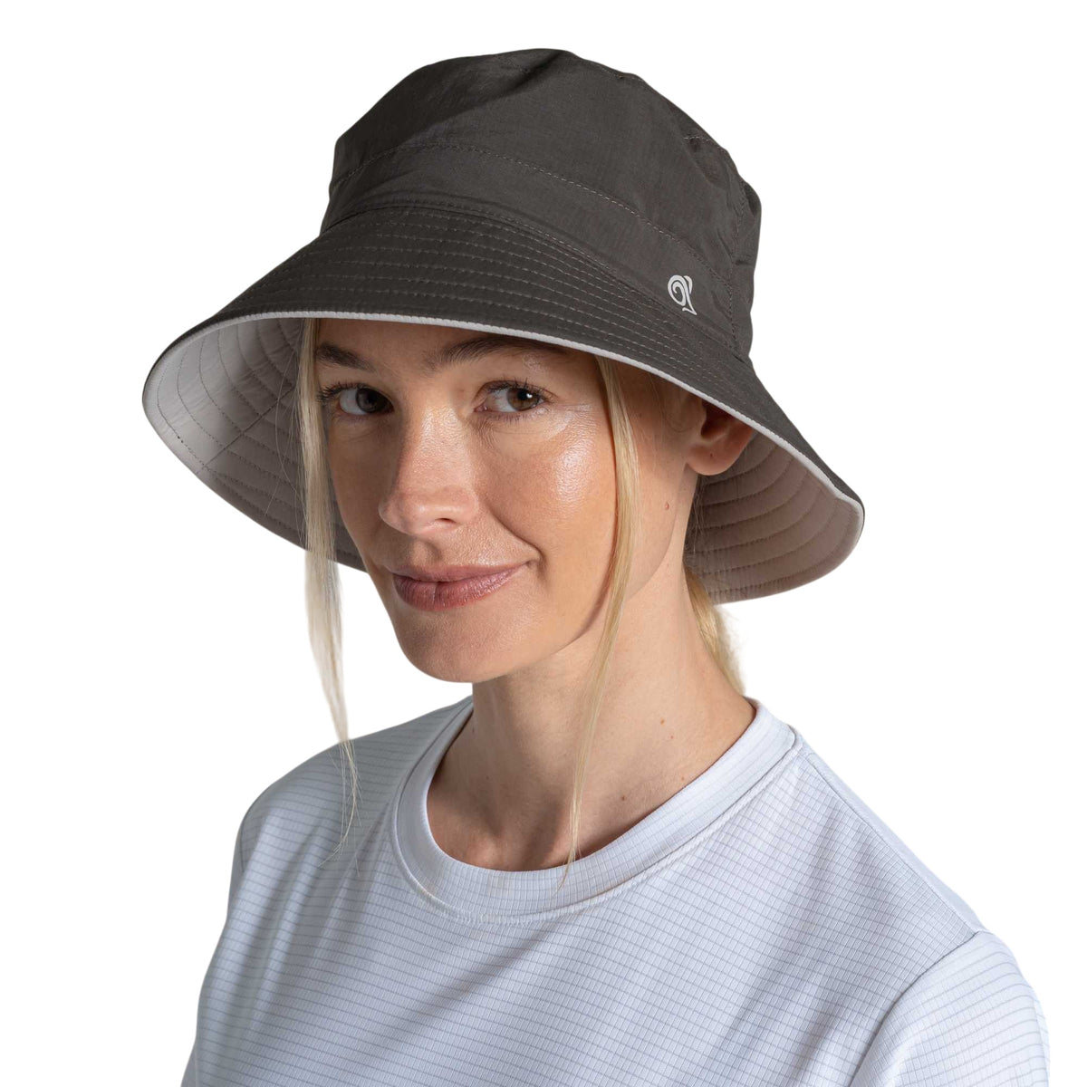Woodland Green-Parchment - Close up - Craghoppers III Nosilife Bucket Hat