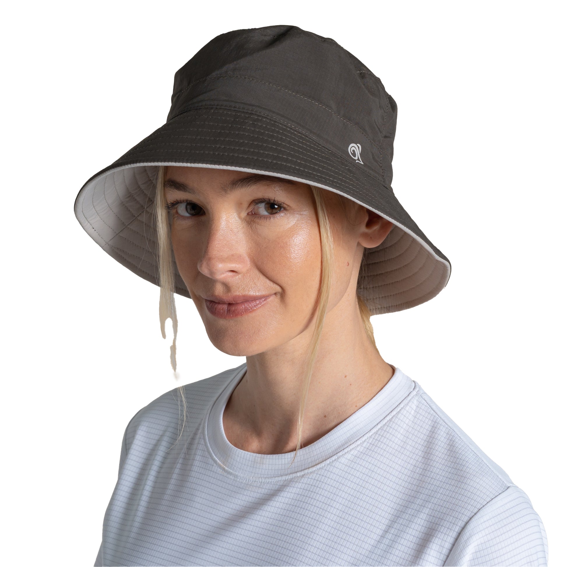 Woodland Green-Parchment - Side - Craghoppers III Nosilife Bucket Hat
