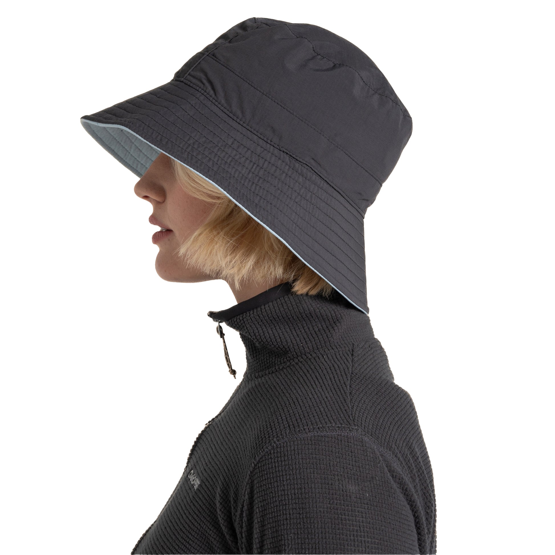 Black Pepper-Niagara Blue - Side - Craghoppers III Nosilife Bucket Hat