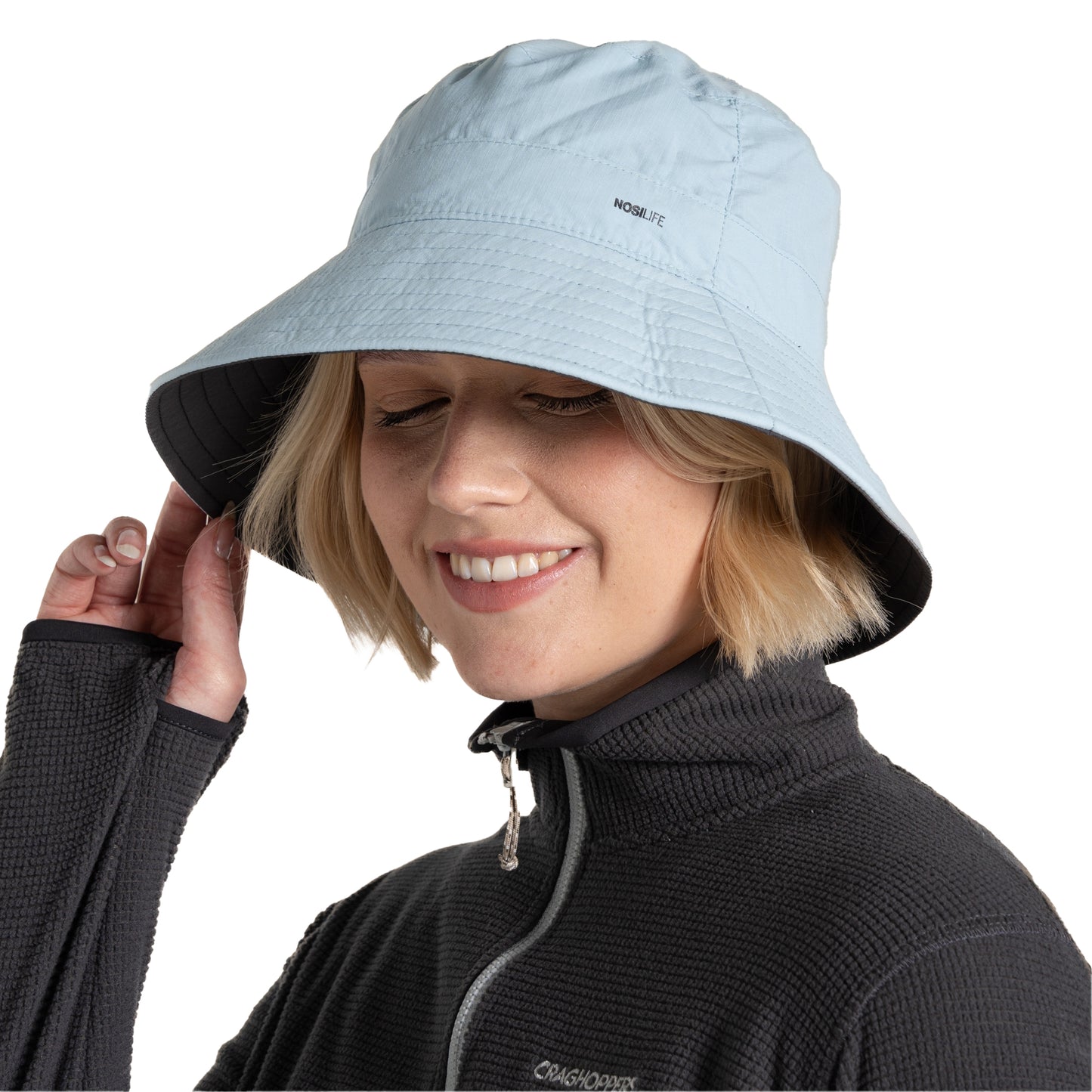 Black Pepper-Niagara Blue - Lifestyle - Craghoppers III Nosilife Bucket Hat