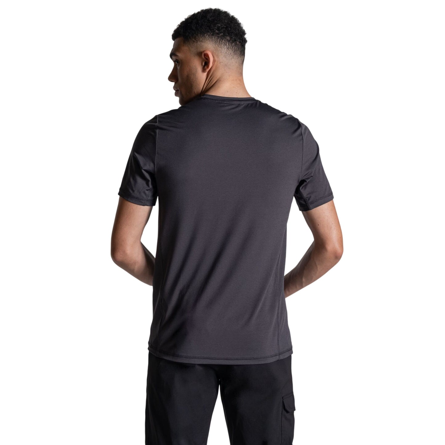 Black - Back - Craghoppers Mens Charon II Reflective Logo T-Shirt
