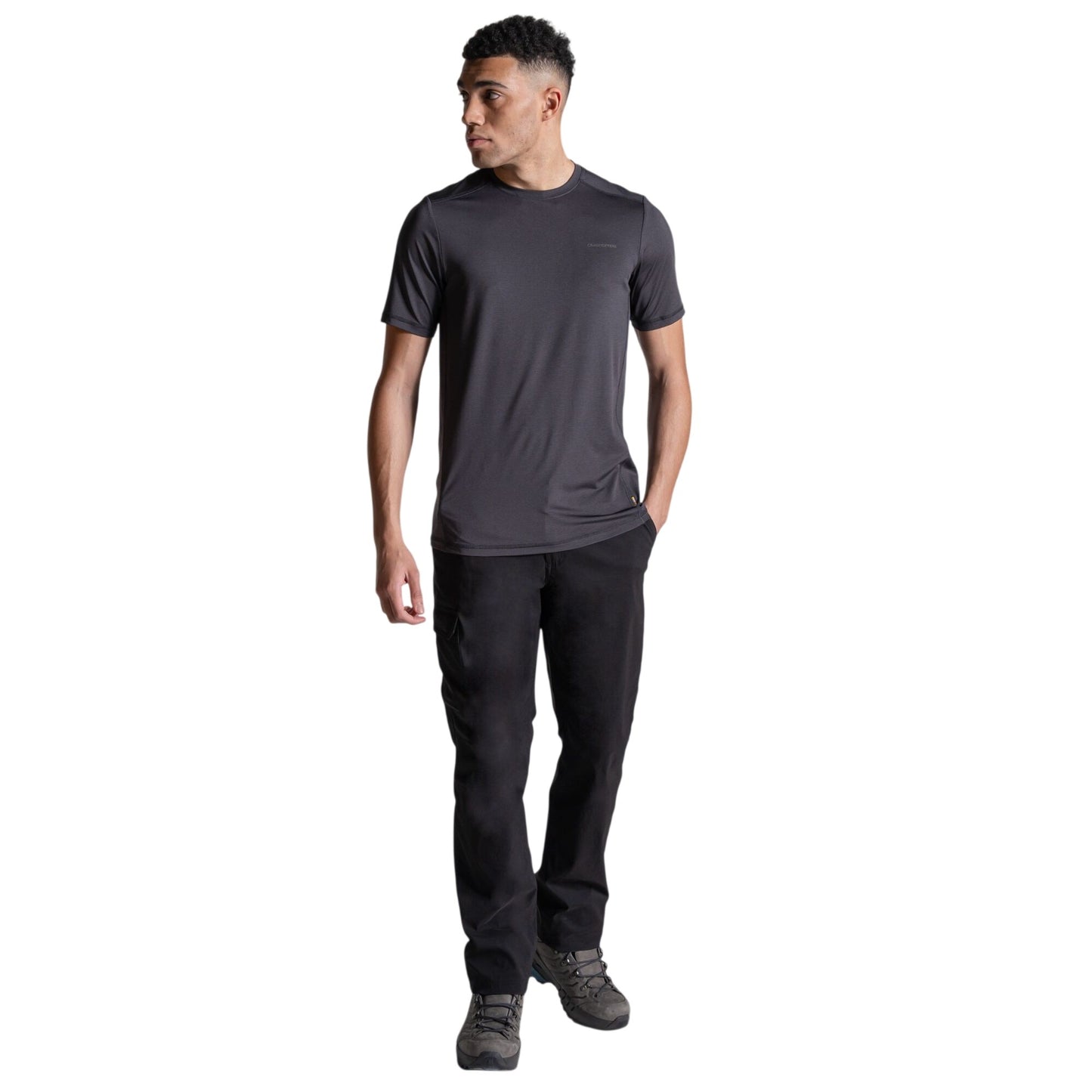 Black - Lifestyle - Craghoppers Mens Charon II Reflective Logo T-Shirt