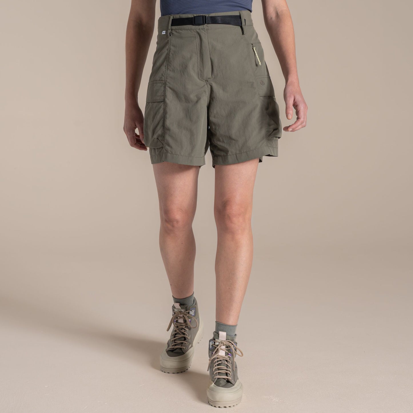 Wild Olive - Close up - Craghoppers Womens-Ladies Medina Nosilife Cargo Shorts