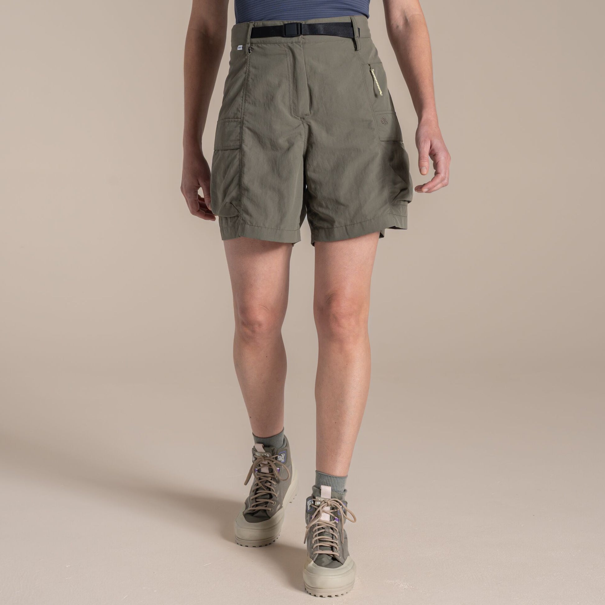 Wild Olive - Close up - Craghoppers Womens-Ladies Medina Nosilife Cargo Shorts