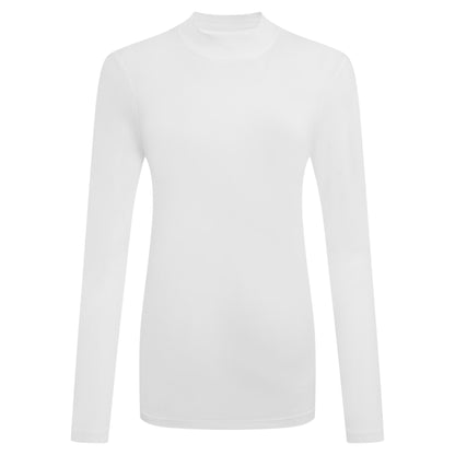 White - Front - Craghoppers Womens-Ladies Nosilife Mock Neck Long-Sleeved Golf T-Shirt
