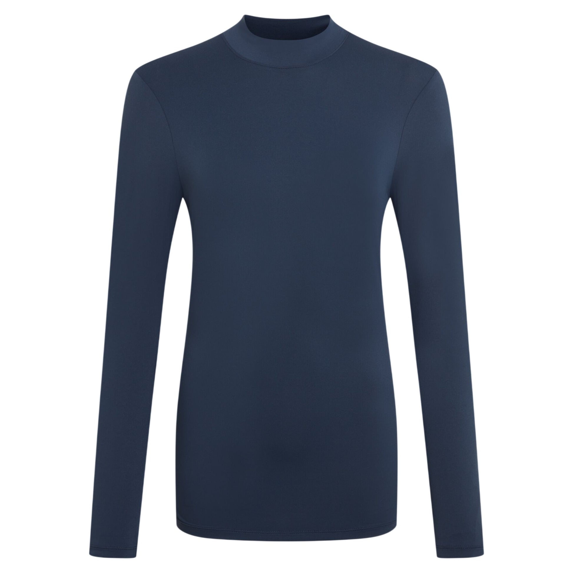 Blue Navy - Front - Craghoppers Womens-Ladies Nosilife Mock Neck Long-Sleeved Golf T-Shirt