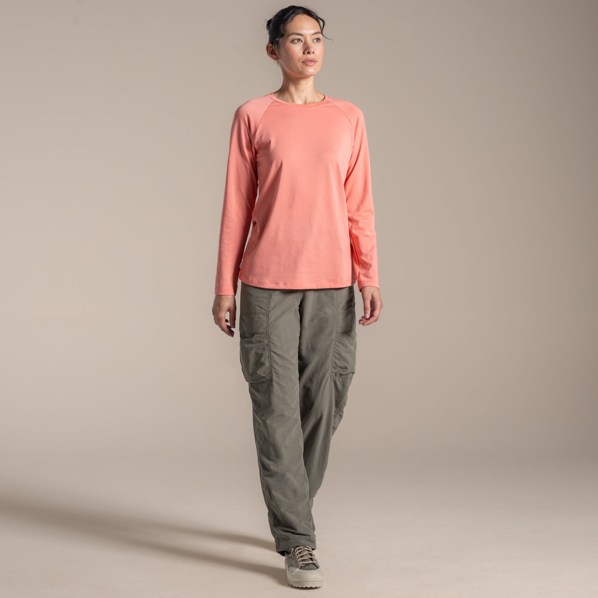 Spiced Apricot - Pack Shot - Craghoppers Womens-Ladies Nour Nosilife Long-Sleeved T-Shirt