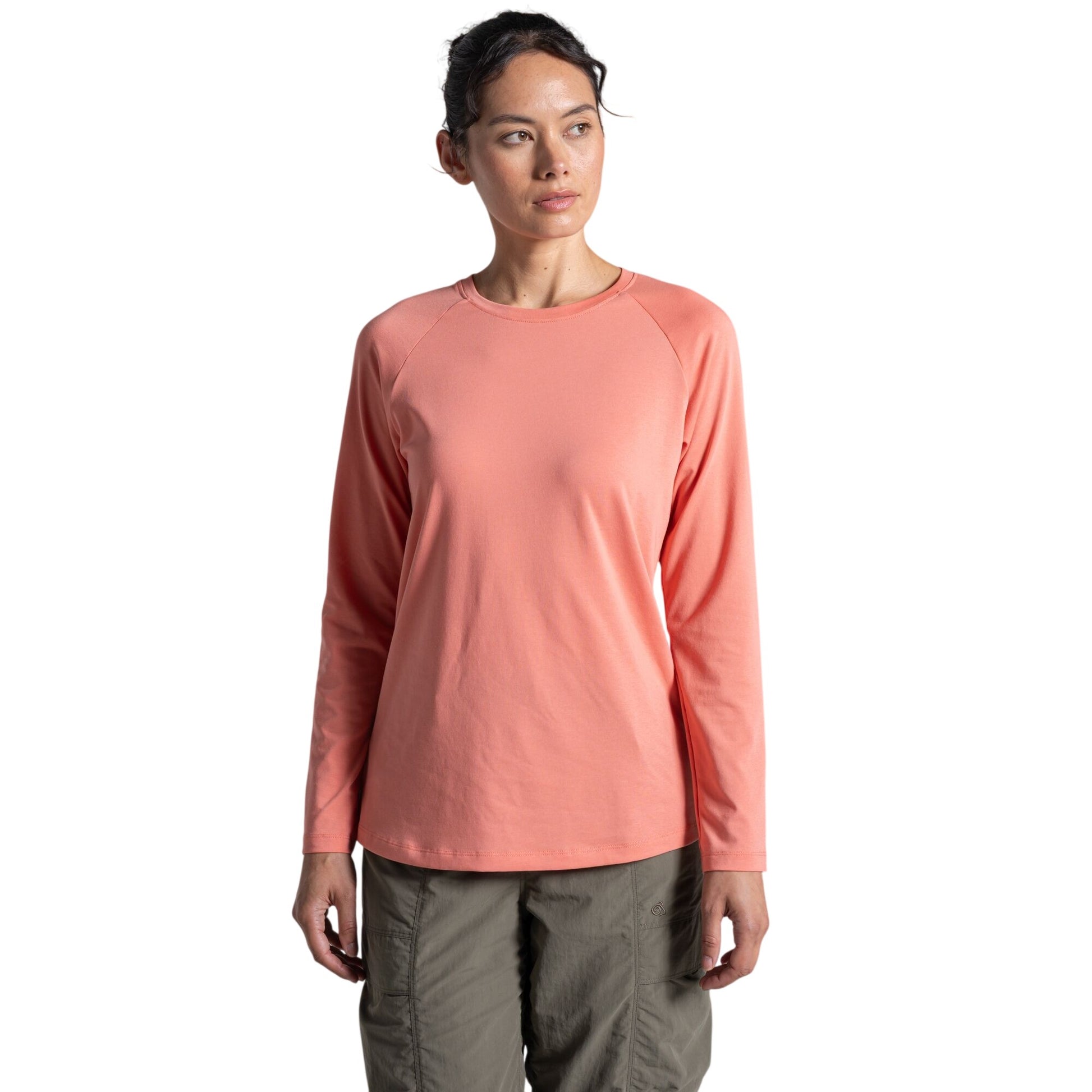 Spiced Apricot - Side - Craghoppers Womens-Ladies Nour Nosilife Long-Sleeved T-Shirt